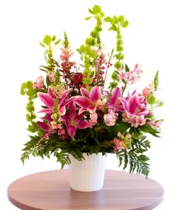 Large Pink Lily Bouquet | Sympathy Flower Tribute